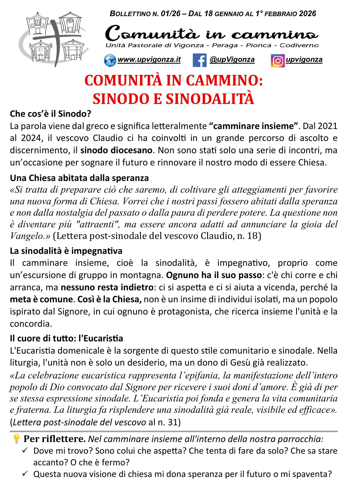 Copertina di un bollettino Comunità in cammino, immagine rappresentativa